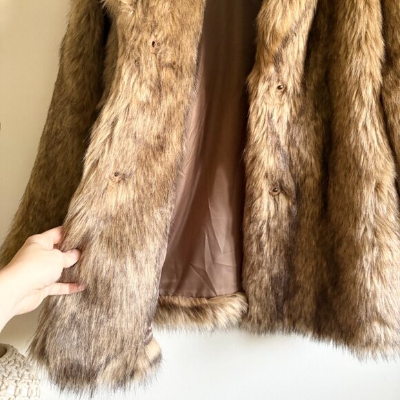 Abercrombie & Fitch Shawl Collar Faux Fur Coat - Picture 5 of 8